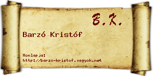 Barzó Kristóf névjegykártya