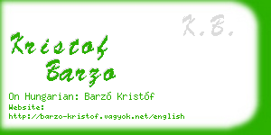 kristof barzo business card