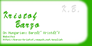 kristof barzo business card